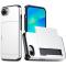  iPhone 17e / 16e Skal Hybrid Med Kortfack Vit