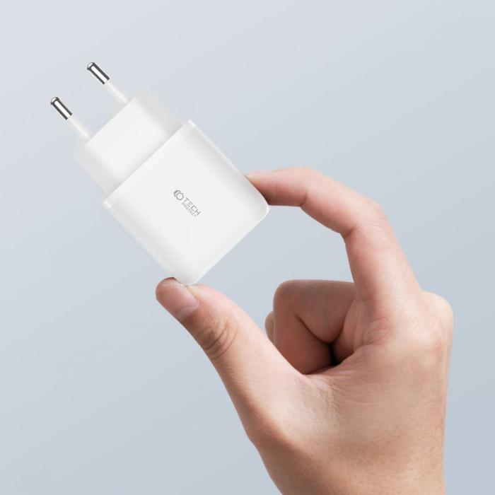 Bild 6, Tech-Protect Tech-Protect 20W Väggladdare PD QC USB-C / USB-A Vit
