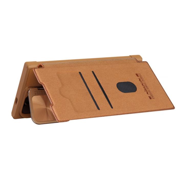 Bild 3, NILLKIN NILLKIN Galaxy S24 Plus Fodral Qin Läder Cam Kickstand Brun