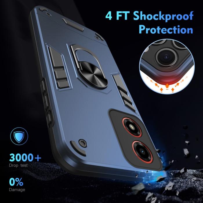 Bild 4,  Motorola Moto G04 4G/G24 4G Hybrid Ring Skal Blå
