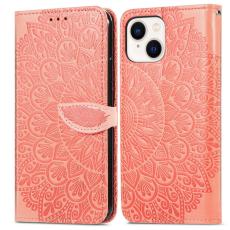  iPhone 15 Plus Fodral L&auml;der Med Tryck Orange