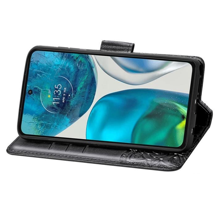 Bild 4,  Motorola Moto G52/G82 Fodral Fjäril Tryck Svart
