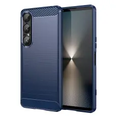  Sony Xperia 1 VII Skal Borstad St&aring;l Textur Bl&aring;