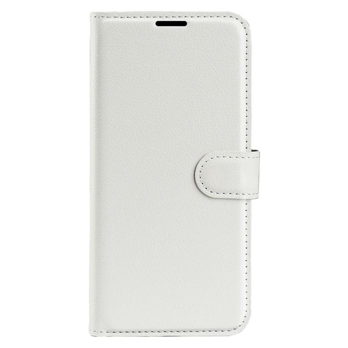 Bild 5,  Samsung Galaxy S25 Plus Fodral Litchi Läder Vit