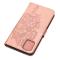  iPhone 13 Pro - Butterfly Tryck Läder Fodral - Roséguld