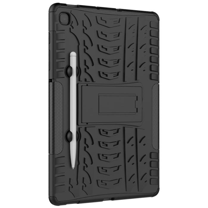 Bild 4,  Samsung Galaxy Tab S6 Lite Skal Rugged Kickstand Armor Svart