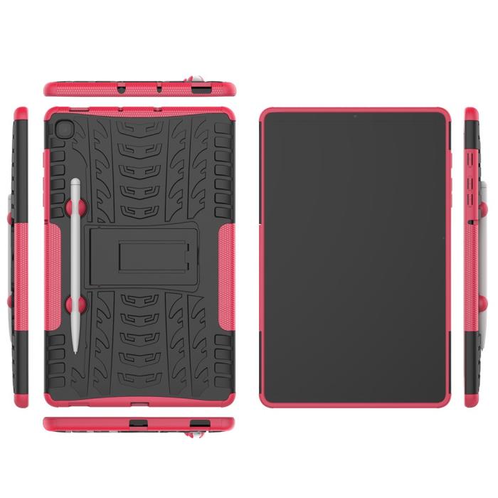 Bild 2,  Samsung Galaxy Tab S6 Lite Skal Rugged Kickstand Armor Rosa