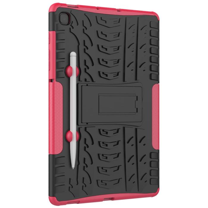 Bild 4,  Samsung Galaxy Tab S6 Lite Skal Rugged Kickstand Armor Rosa