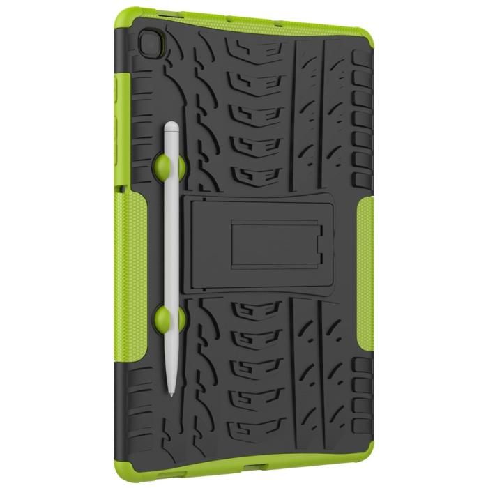 Bild 4,  Samsung Galaxy Tab S6 Lite Skal Rugged Kickstand Armor Grön