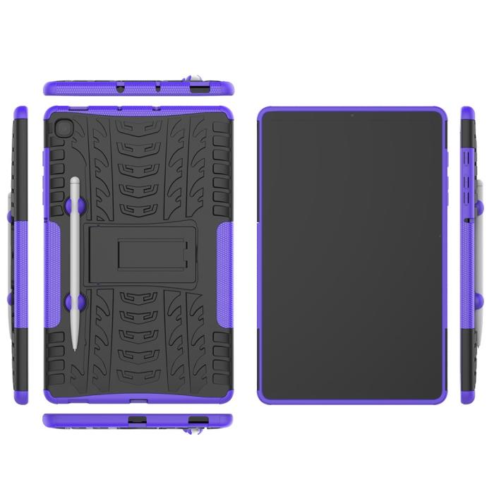Bild 2,  Samsung Galaxy Tab S6 Lite Skal Rugged Kickstand Armor Lila