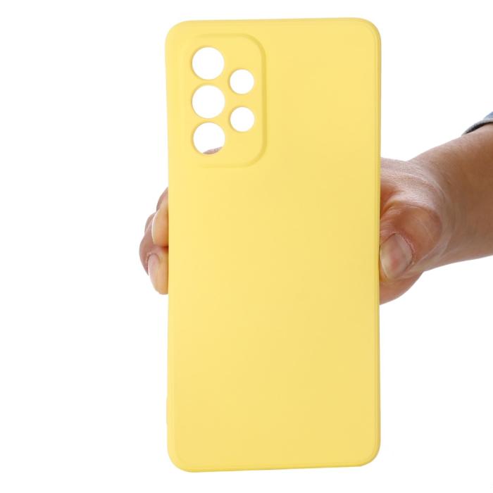 Bild 5,  Samsung Galaxy A53 5G Skal Liquid Silikon Med Strap Gul