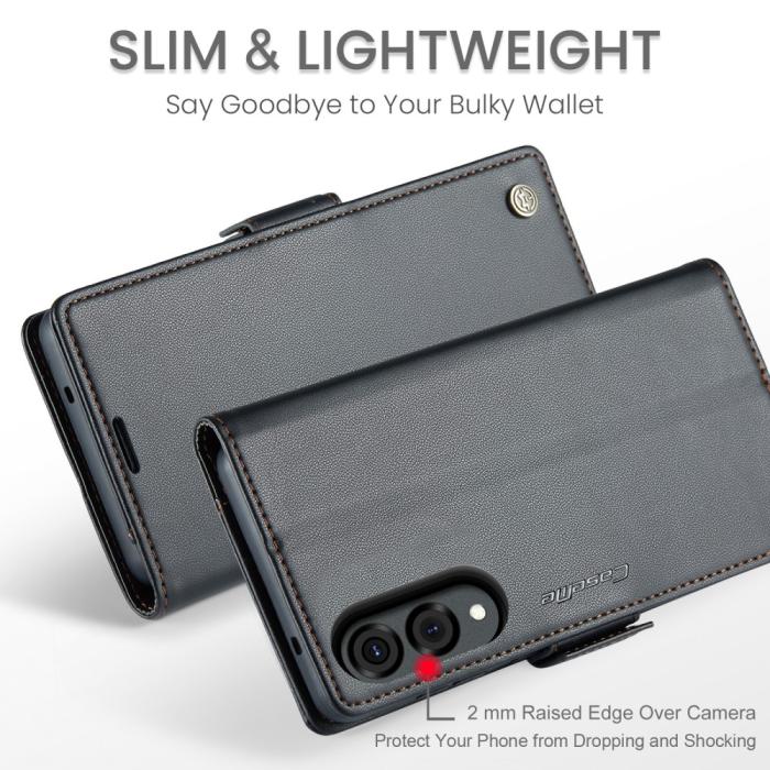 Bild 5, CASEME CASEME Samsung Galaxy S25 Edge Fodral Läder RFID Svart