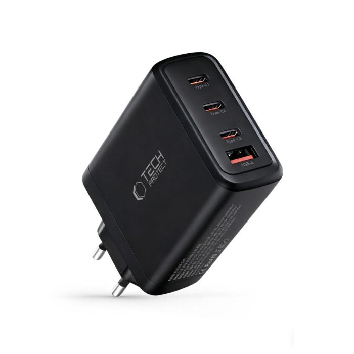 Bild 2, Tech-Protect Tech-Protect 120W Väggladdare PD QC3.0 USB-C/USB-A Svart