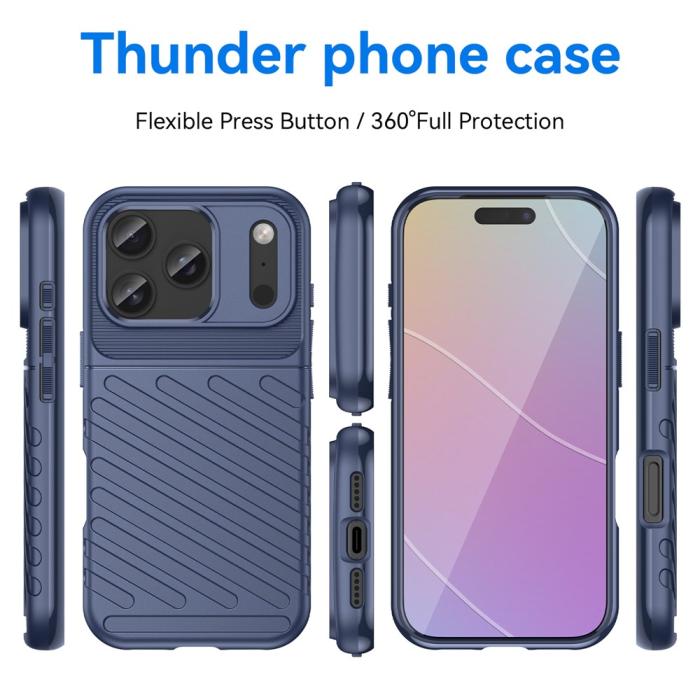 Bild 3,  iPhone 18 Pro / 17 Pro Skal Skal TPU Vävt Mönster Blå