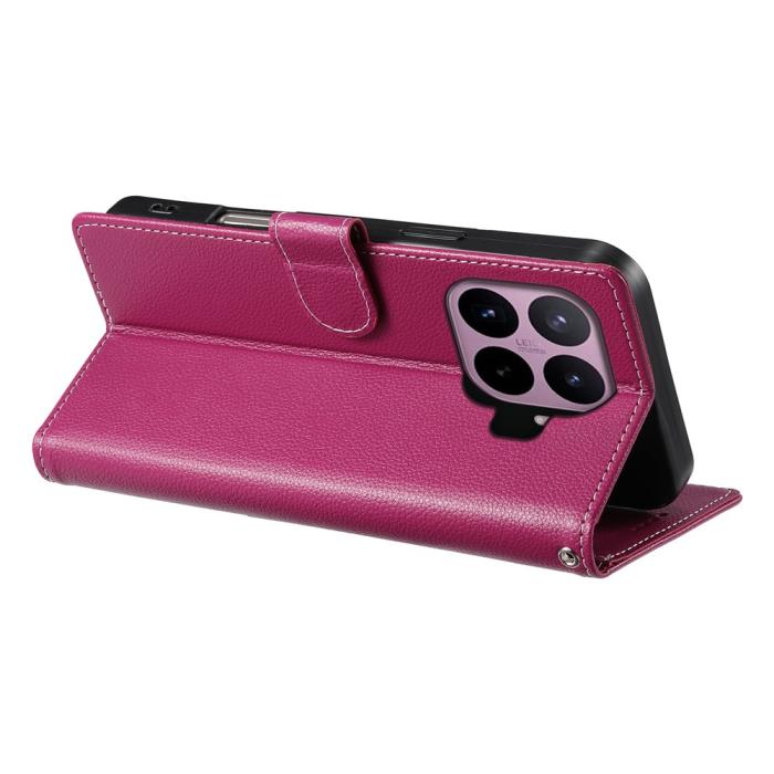 Bild 2,  Xiaomi 17T Fodral Litchi Läder Rosa