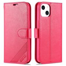 AZNS AZNS iPhone 15 Fodral L&auml;der Rosa/R&ouml;d