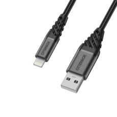 OtterBox OtterBox Premium 1m Lightning - USB-A Kabel Nylonfl&auml;tad Svart