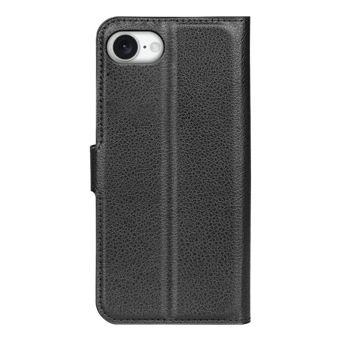 Bild 6,  iPhone 17e / 16e Fodral Litchi Läder Svart