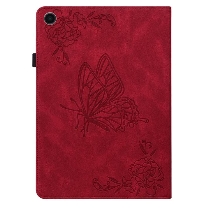 Bild 5,  Samsung Galaxy Tab A11 / A9 Fodral Butterfly Flower Röd