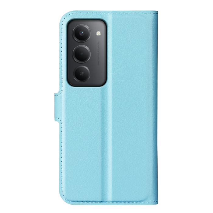 Bild 3,  Xiaomi Redmi 15 Fodral Litchi Läder Blå