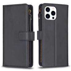  iPhone 15 Pro Fodral 9-Kort Multifunktionell Svart
