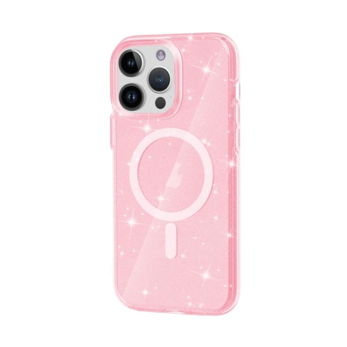 Bild 4,  iPhone 15 Pro Skal MagSafe Glitter Hybrid Rosa