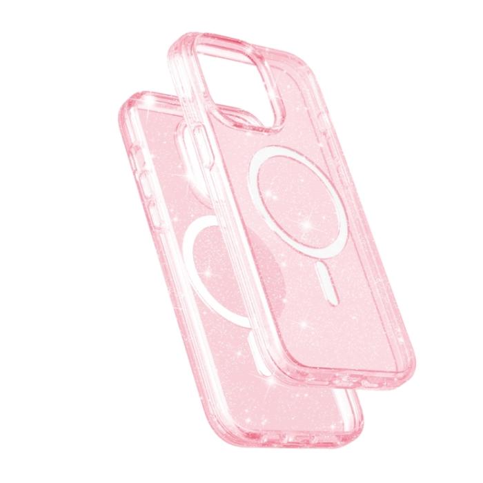 Bild 5,  iPhone 15 Pro Skal MagSafe Glitter Hybrid Rosa
