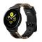  Äkta Läder Armband Vävd För Smartwatch - Svart (20 mm)