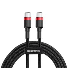 BASEUS BASEUS 60W 2m Type-C PD Fl&auml;tad Nylon Kabel - Svart/R&ouml;d
