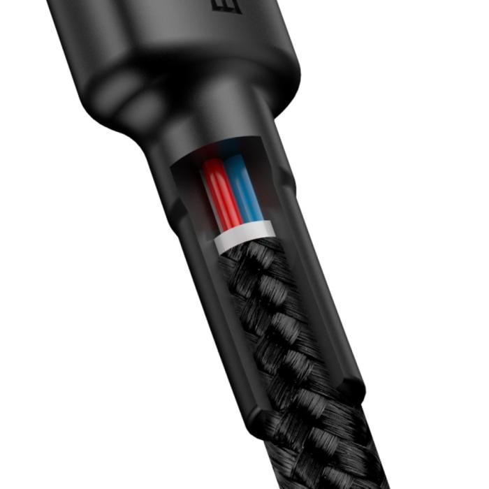 Bild 4, BASEUS BASEUS 60W 2m Type-C PD Flätad Nylon Kabel - Svart/Röd
