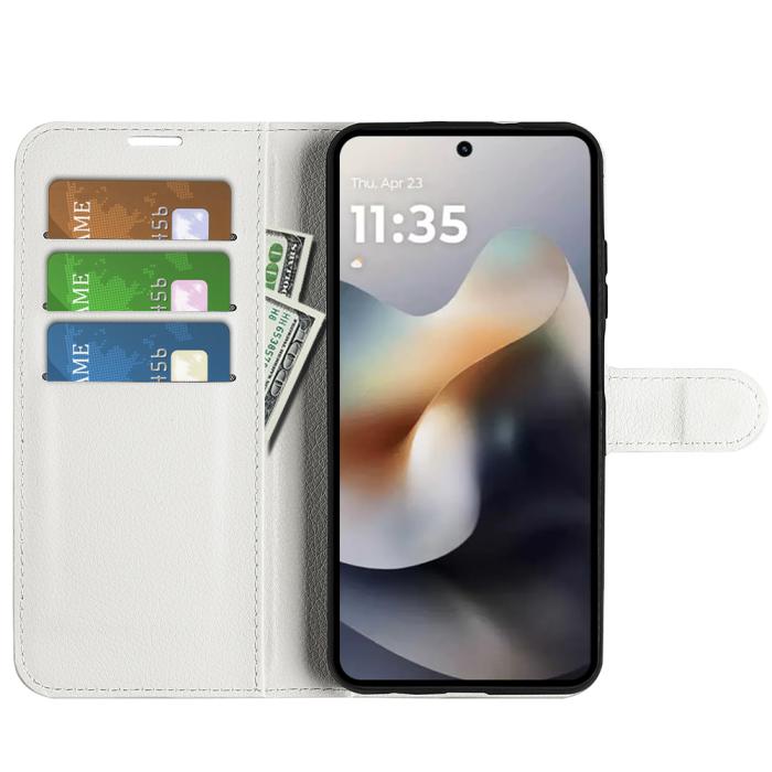 Bild 5,  Motorola Moto G56 5G Fodral Litchi Läder Vit