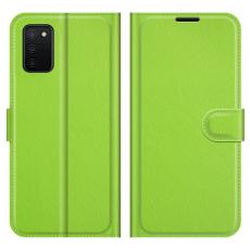  Samsung Galaxy A03s Fodral Litchi L&auml;der Gr&ouml;n