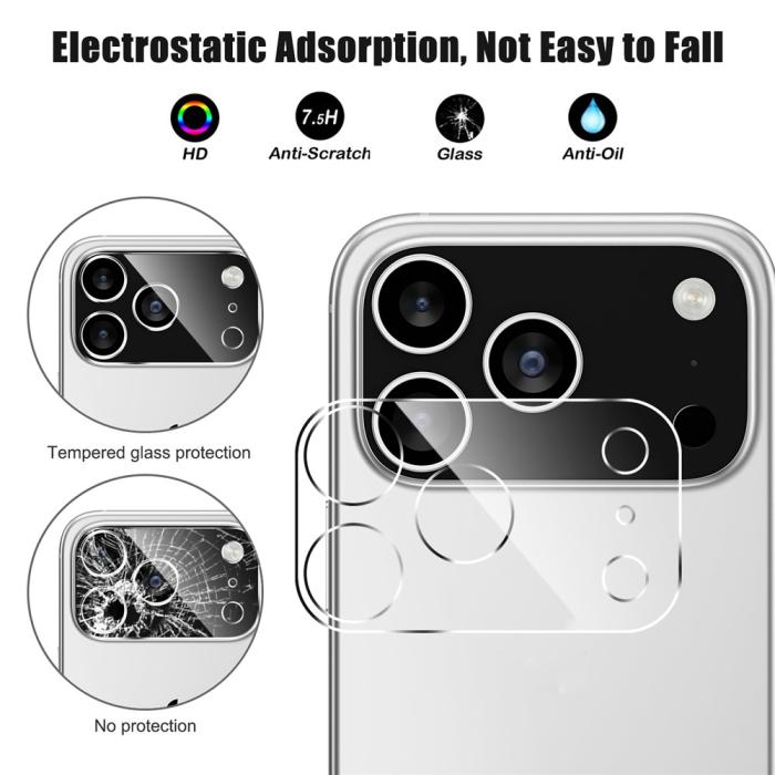 Bild 3,  iPhone 17 Pro Linsskydd Härdat Glas Transparent