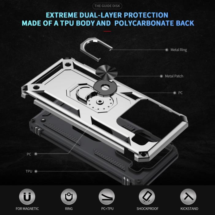 Bild 2,  Xiaomi 15 Skal Shockproof Hybrid Ring Silver