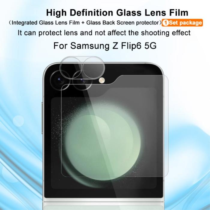 Bild 2, IMAK IMAK Galaxy Z Flip 6 Skärmskydd Inkl.Linsskydd Härdat Glas