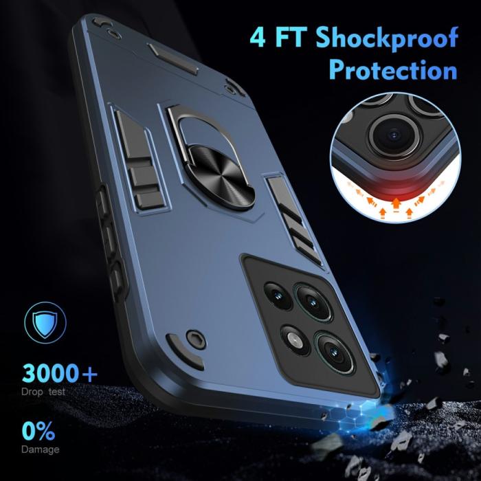 Bild 4,  Motorola Edge 50 Skal Hybrid Armor Ring Blå