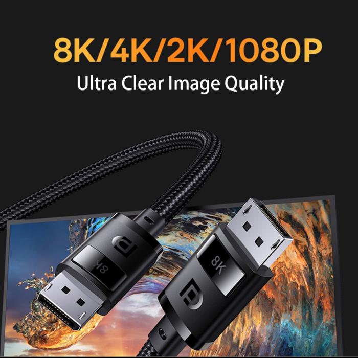 Bild 2, BASEUS Baseus DP DisplayPort Hane Kabel 3m, 8K Stöd Svart