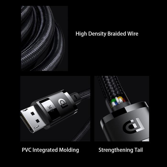 Bild 6, BASEUS Baseus DP DisplayPort Hane Kabel 3m, 8K Stöd Svart