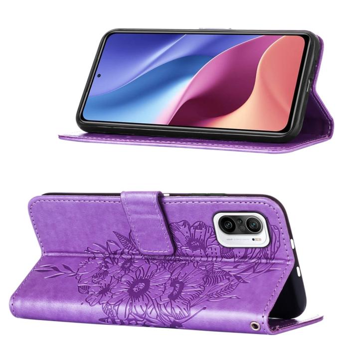 Bild 3,  Xiaomi Mi 11i - Butterfly Läder Fodral - Ljus Lila