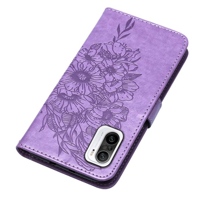 Bild 5,  Xiaomi Mi 11i - Butterfly Läder Fodral - Ljus Lila