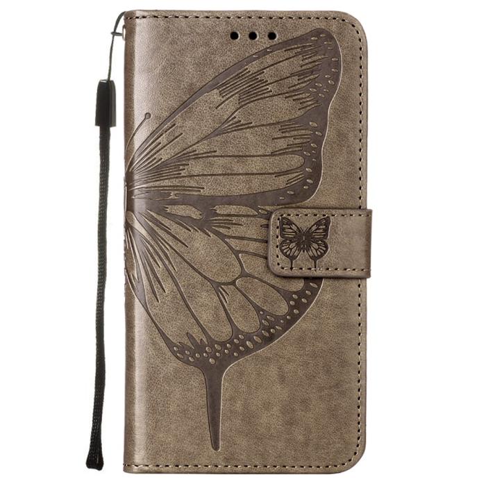 Bild 2,  Xiaomi Mi 11i - Butterfly Läder Fodral - Grå