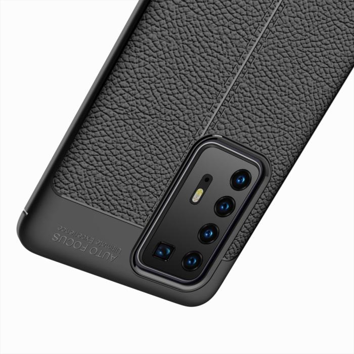 Bild 5,  Huawei P40 Pro - Litchi Textur Skal - Svart