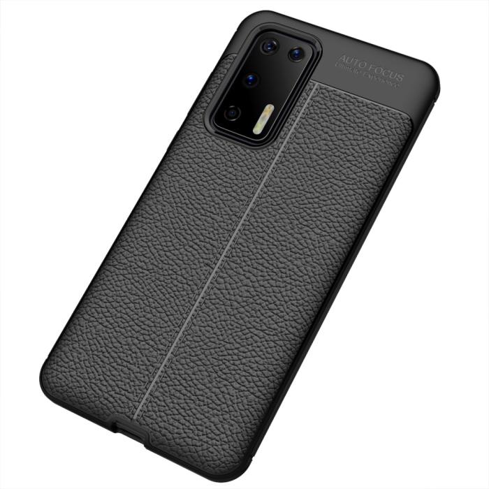 Bild 2,  Huawei P40 - Litchi Textur Skal - Svart