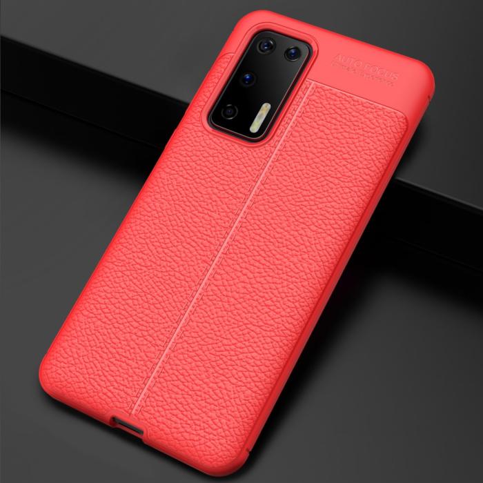 Bild 3,  Huawei P40 - Litchi Textur Skal - Röd