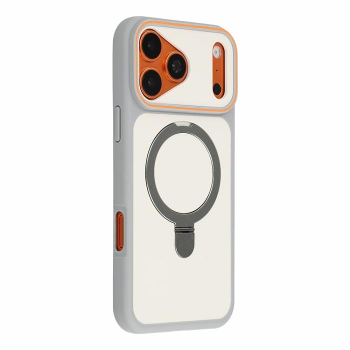 Bild 2,  iPhone 18 Pro / 17 Pro Skal MagSafe Stativ 2-färg Hybrid Grå