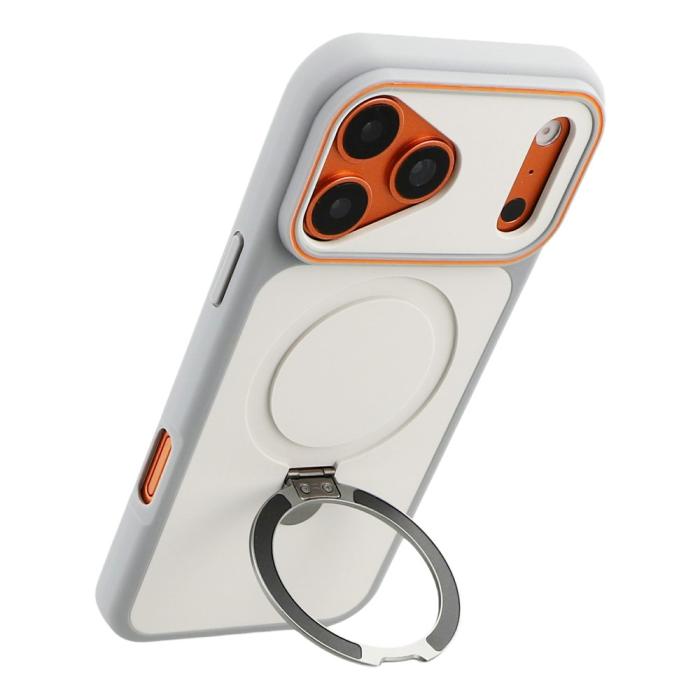 Bild 3,  iPhone 18 Pro / 17 Pro Skal MagSafe Stativ 2-färg Hybrid Grå