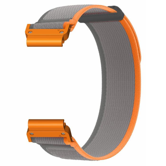 Bild 3,  Klockarmband 26 mm Nylon Loop Grå/Orange