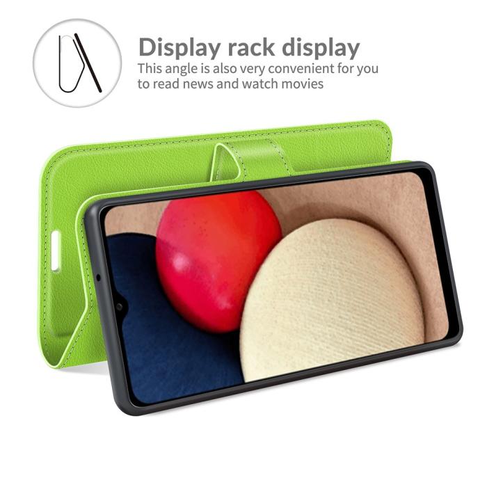Bild 5,  Samsung Galaxy A03s Fodral Litchi Läder Grön