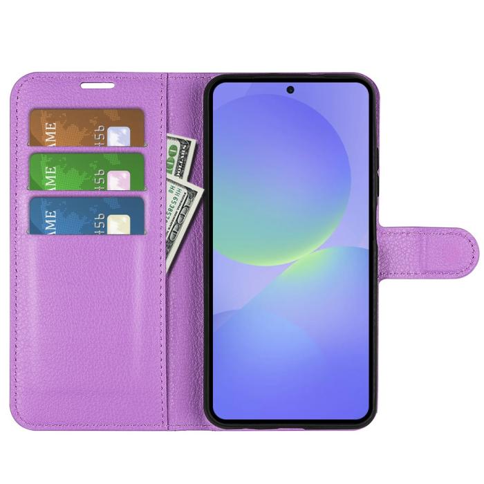Bild 2,  Samsung Galaxy A37 5G Fodral Litchi Läder Lila