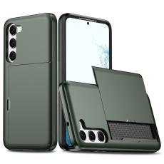  Samsung Galaxy S23 Skal Med Korth&aring;llare Milit&auml;r Gr&ouml;n